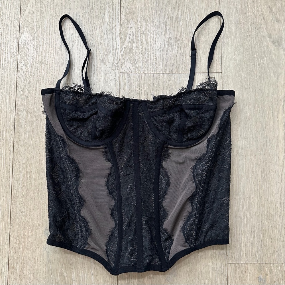 Urban Outfitters Black Lace Corset Top